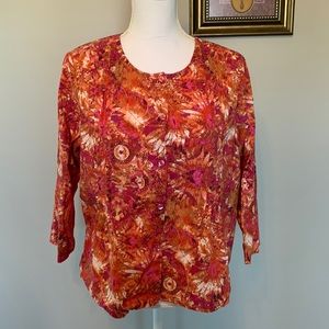 Christopher & Bank quarter length sleeve multi color top